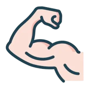Flexed bicep muscle icon